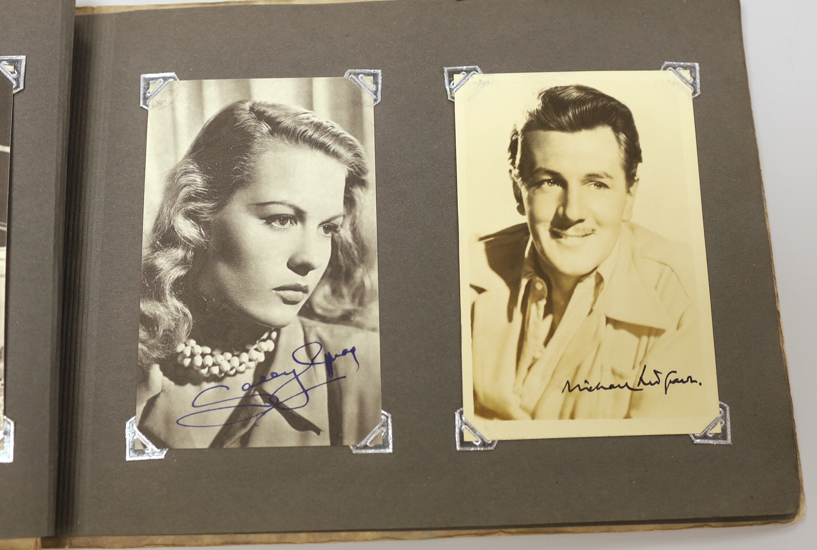 Album of photos of matinee stars and actors, mostly autographed